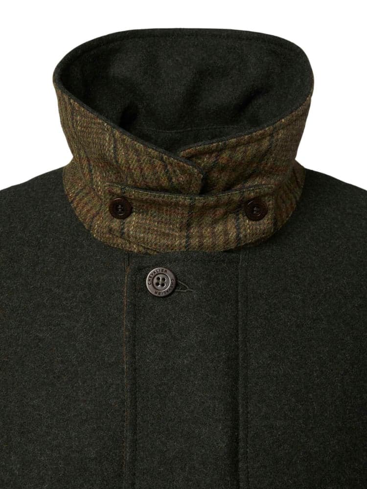 Burley Chevalite Wool Coat Men Dark Green Melange, view: 4