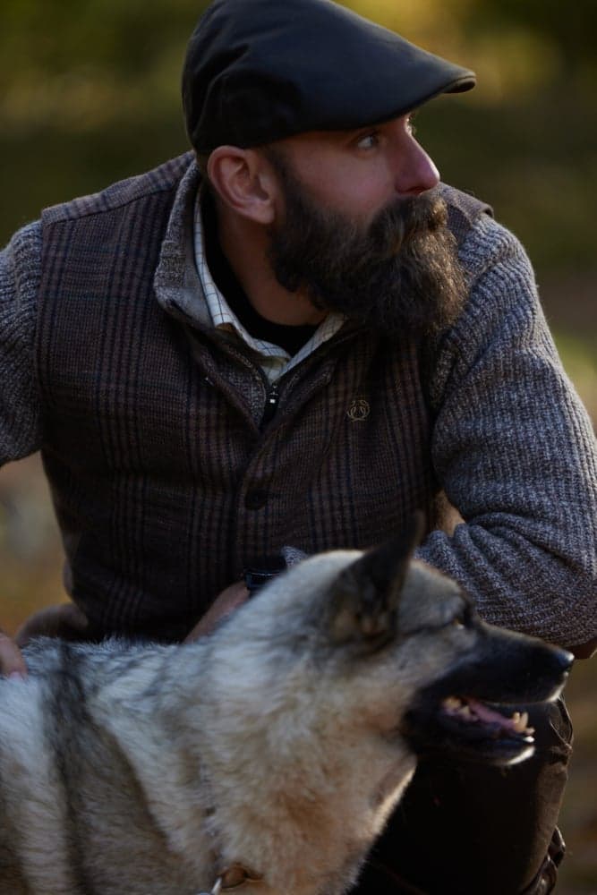 Sion Fill100 Tweed Vest Men Dark Brown Glencheck, view: 1