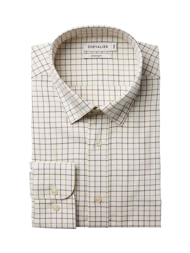 Luton Shooting Fit Shirt Men Stormy Blue Tattersall, view: 2