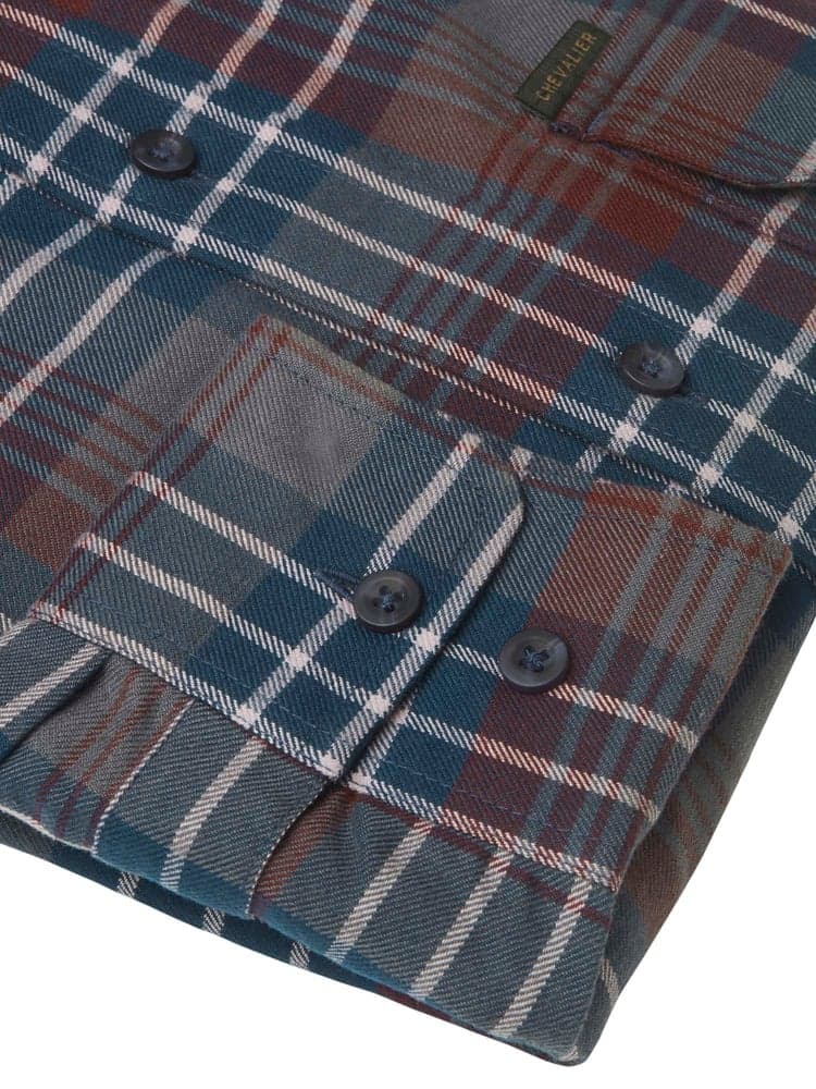 Falcon Flannel Shirt Men Rust Checked, view: 4