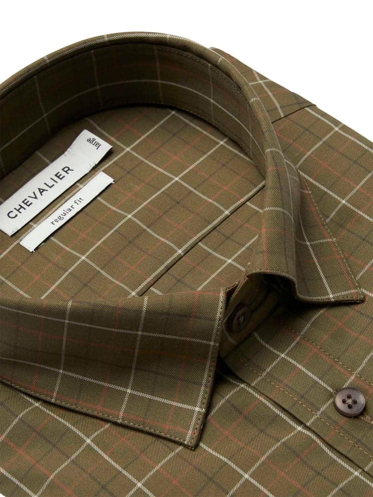 Belmont Regular Fit Shirt Men Forest Green Tattersall, view: 2