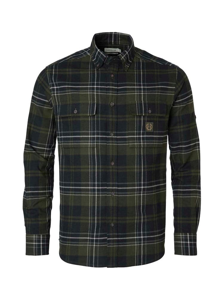 Heron Flannel Shirt Men October Green Checked, view: 0