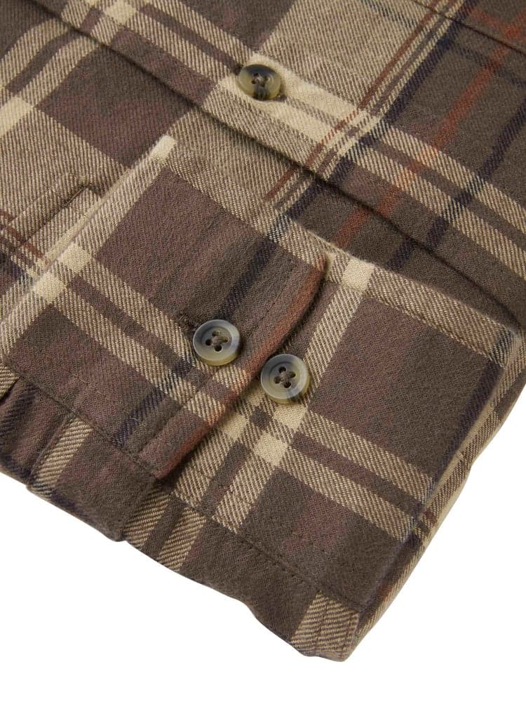 Heron Flannel Shirt Men Soil Brown Checked, view: 5