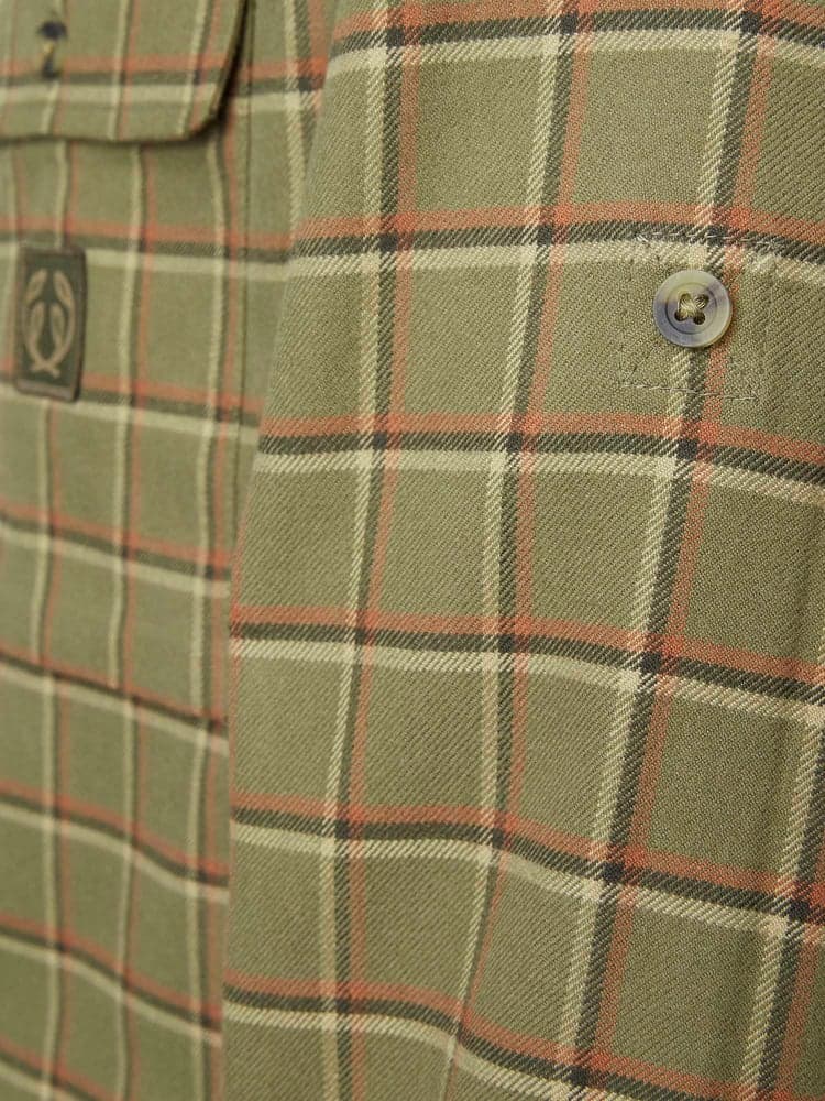Heron Flannel Shirt Men Field Green Checked, view: 4