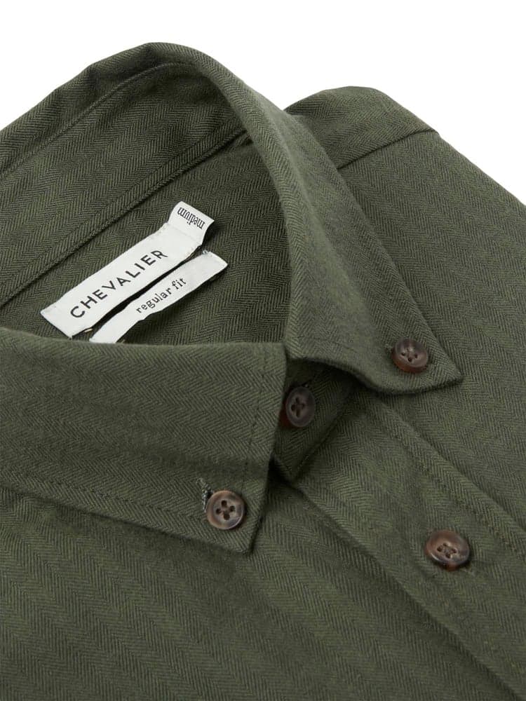 Dalby Regular Fit Shirt Men Dark Green, view: 2