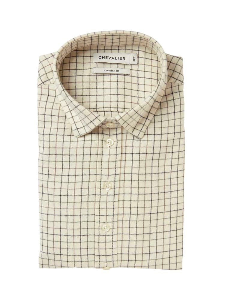 Dollis Shooting Fit Wool Shirt Women Soft Green Tattersall, view: 1