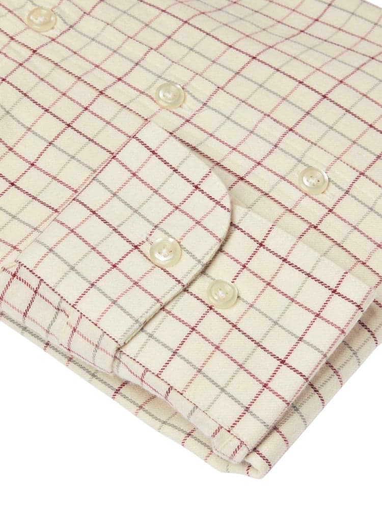 Dollis Shooting Fit Wool Shirt Women Cherry Red Tattersall, view: 3