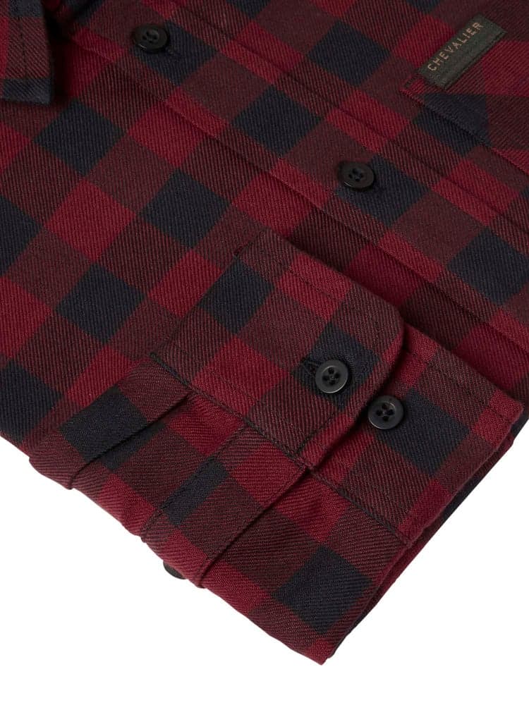 Ferret Flannel Shirt Junior Berry Red Checked, view: 3