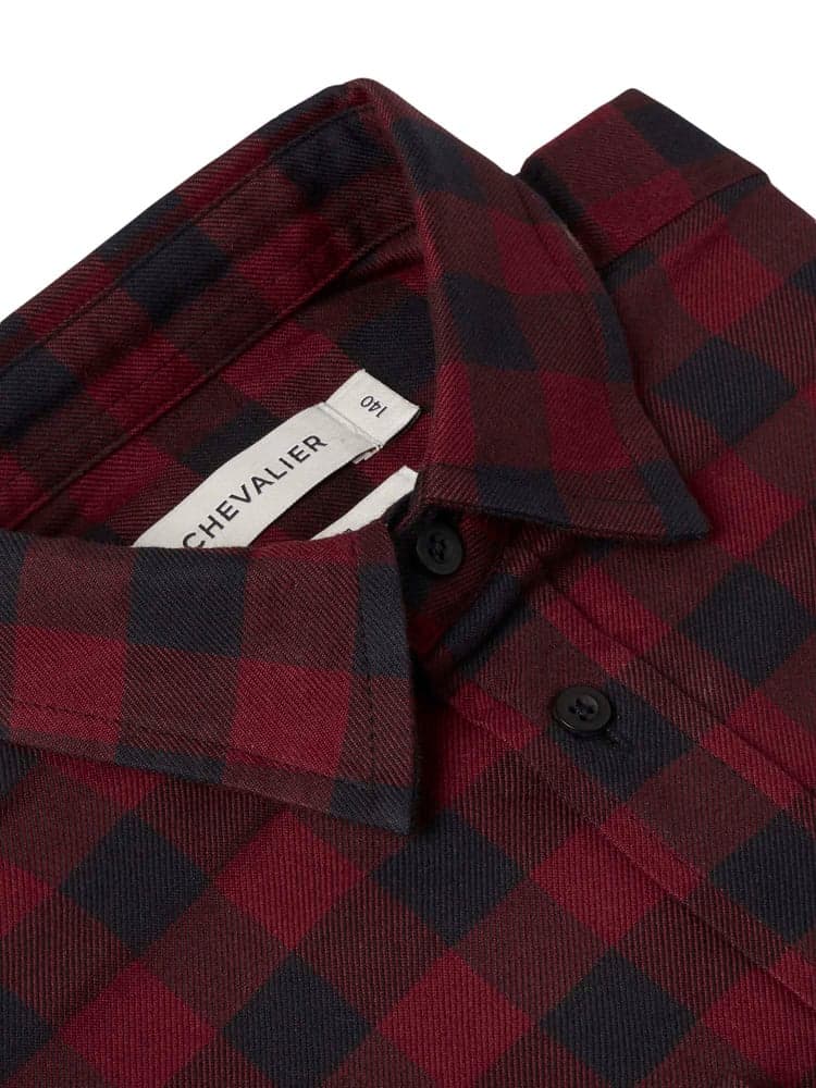 Ferret Flannel Shirt Junior Berry Red Checked, view: 2