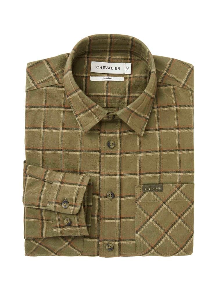 Ferret Flannel Shirt Junior Field Green Checked, view: 2