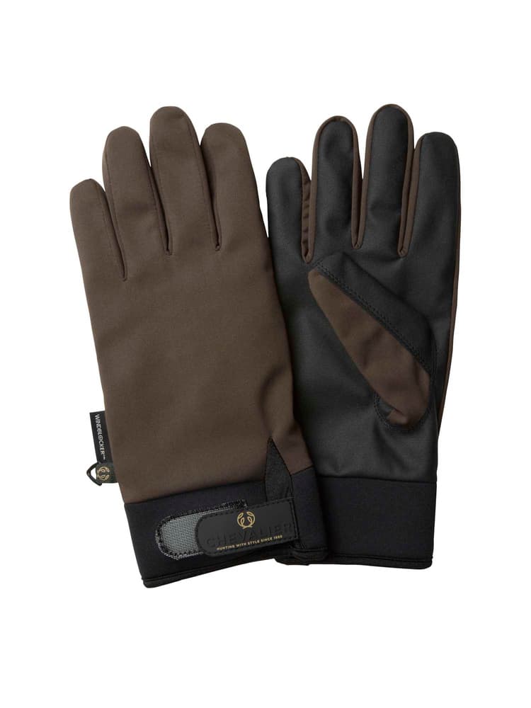 Windblocker Warm Shooting Gloves Leather Brown, view: 0