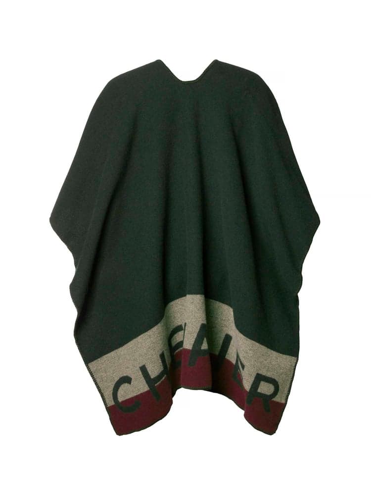Penrose Wool Poncho Dark Green, view: 2