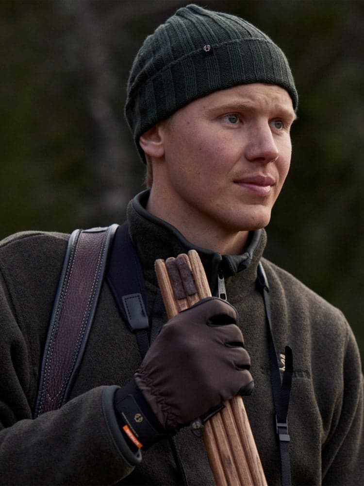 Point Wool Beanie Dark Green, view: 1