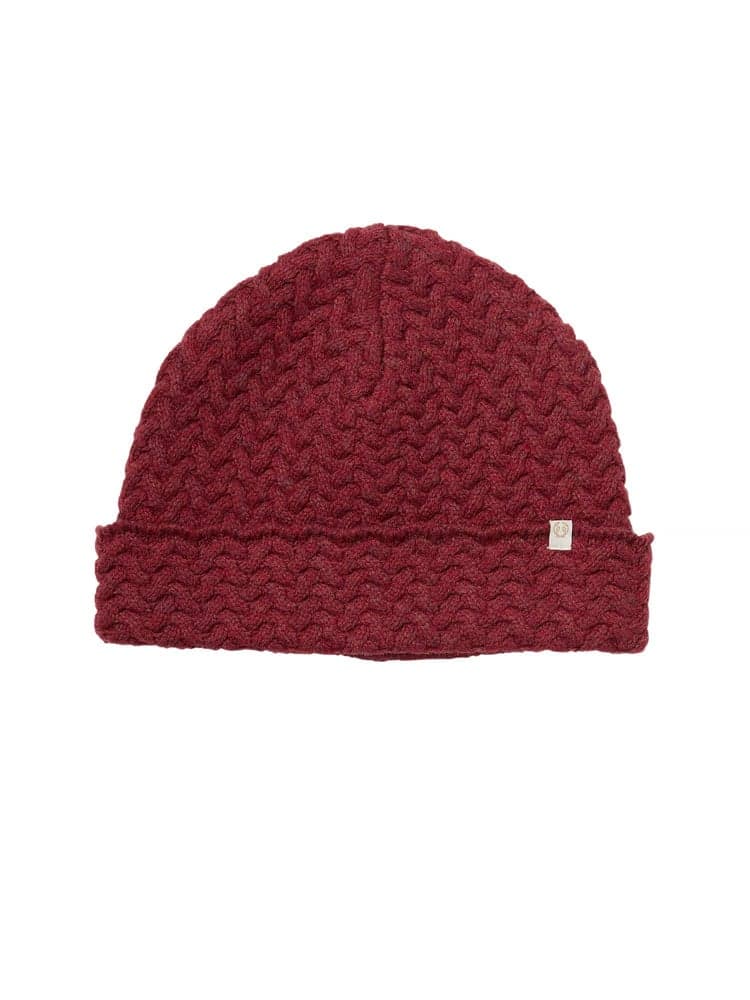 Shandy Cable Knit Wool Beanie Cherry Red, view: 0