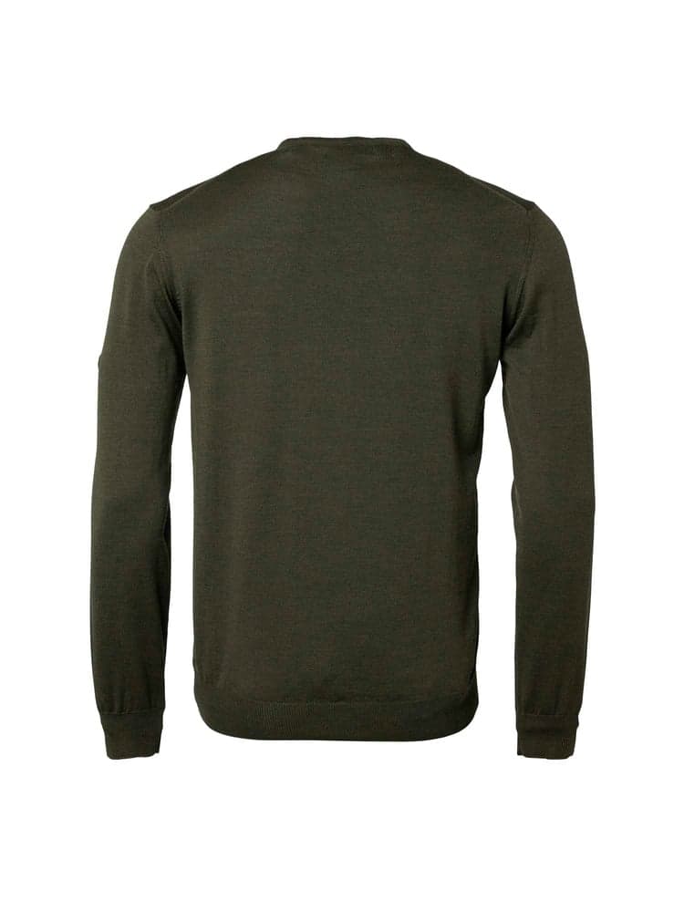 Aston V-Neck Merino Pullover Men Dark Green, view: 2