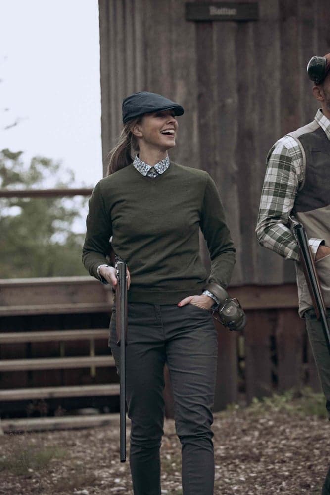 Blaise V-Neck Merino Pullover Women Pine Green, view: 1