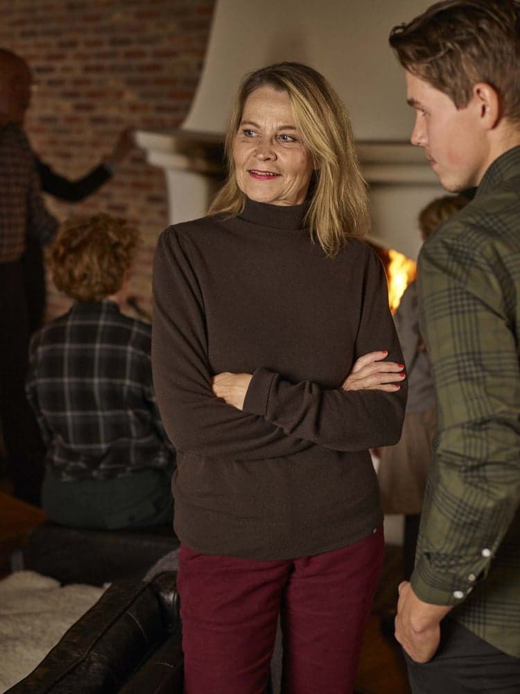 Agnes Rollneck Wool Pullover Women Leather Brown, view: 1