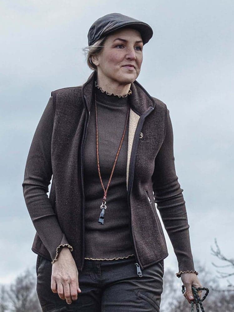 Kelly Longsleeve Top Women Leather Brown, view: 1