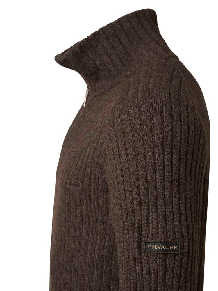 Antony Half Zip Wool Pullover Men Antler Brown, view: 3