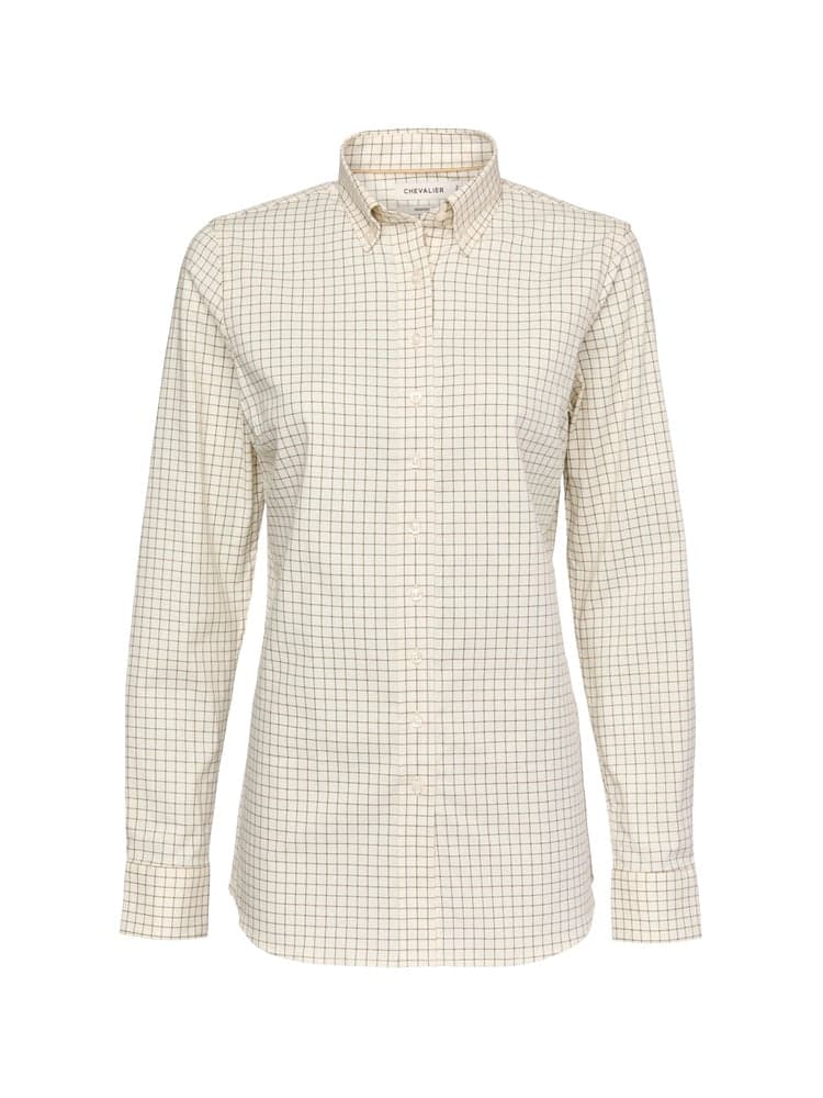 Florence Shooting Fit Stretch Shirt Women Highland Green Tattersall, view: 0