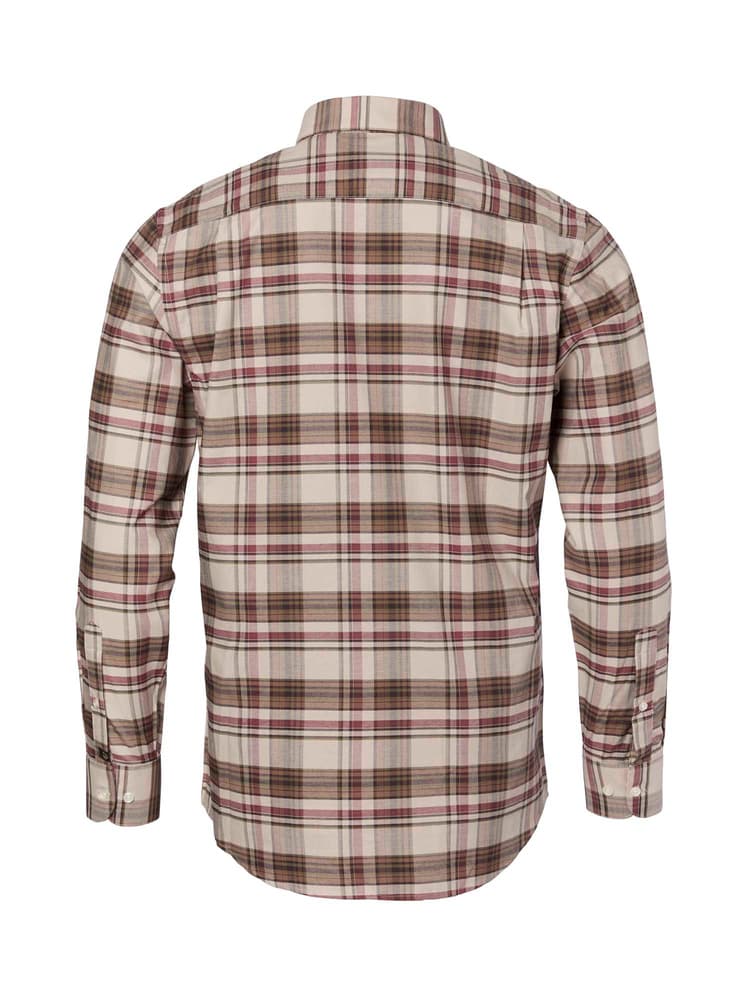 Betley Regular Fit Shirt Men Millet Brown Checked, view: 1