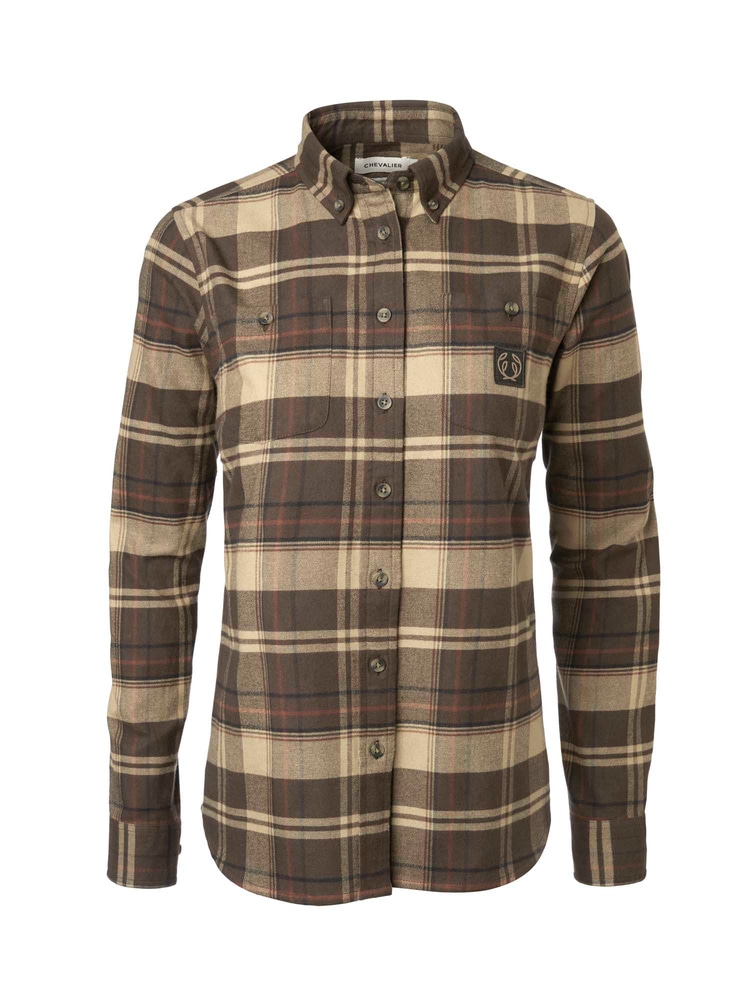 productCard.productImage: Heron Flannel Shirt Women Soil Brown Checked