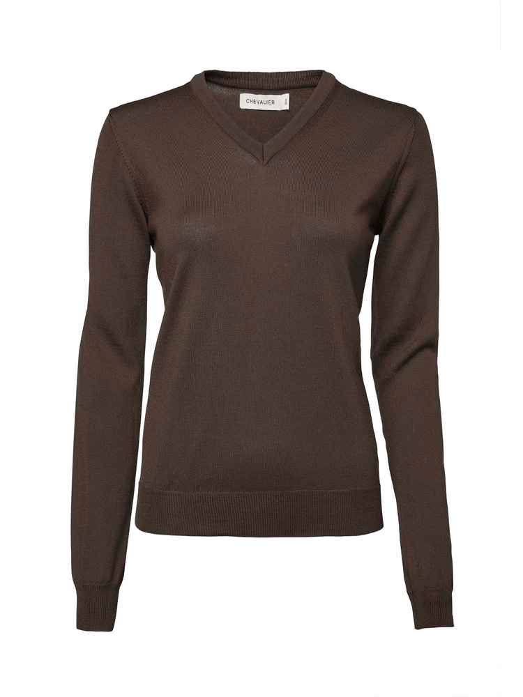 productCard.productImage: Blaise V-Neck Merino Pullover Women Leather Brown