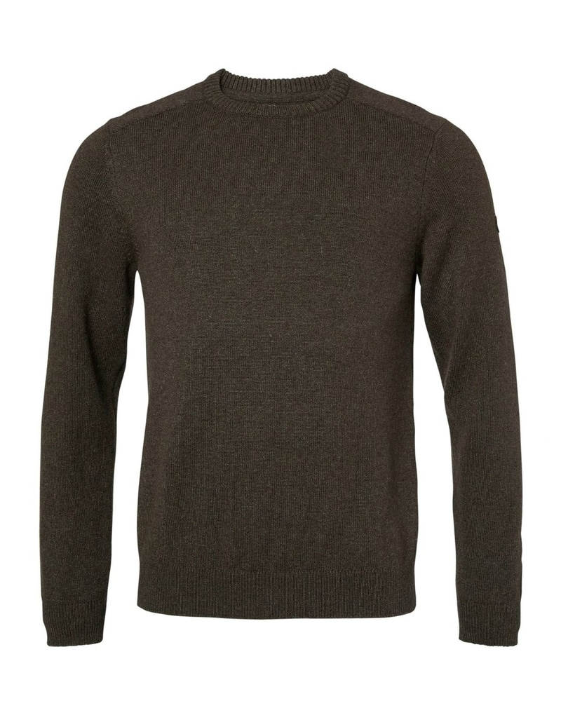 Milford O-Neck Wool Pullover Men Antler Brown, view: 1